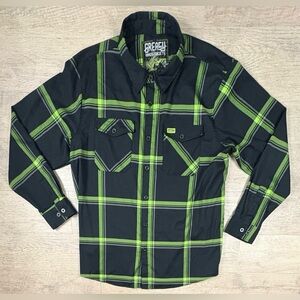 Greasy Hands Society (Moto Flannel) Button Down Shirt 2XL not Dixxon